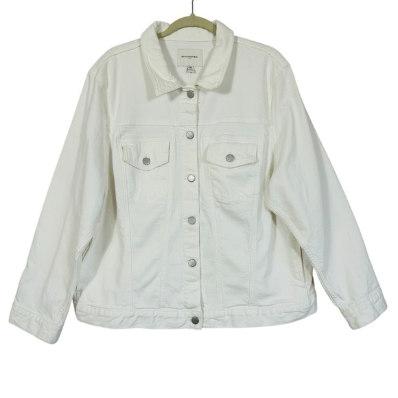 NWT BANANA REPUBLIC FACTORY WHITE DENIM JACKET SIZE XXL - Picture 4 of 12